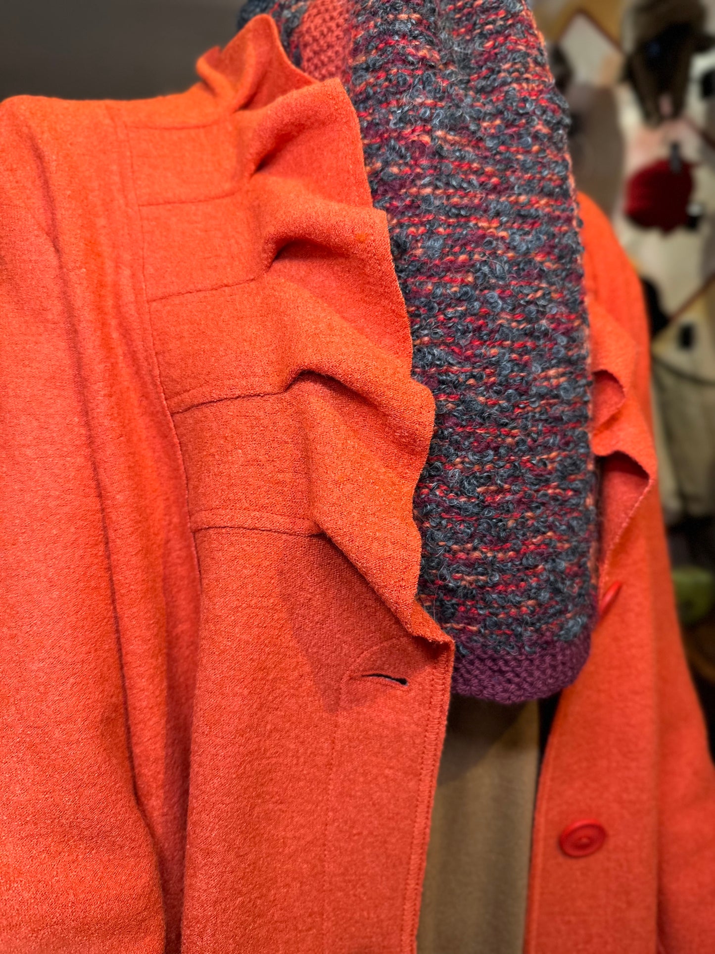 Ruffle Front Swing Coat