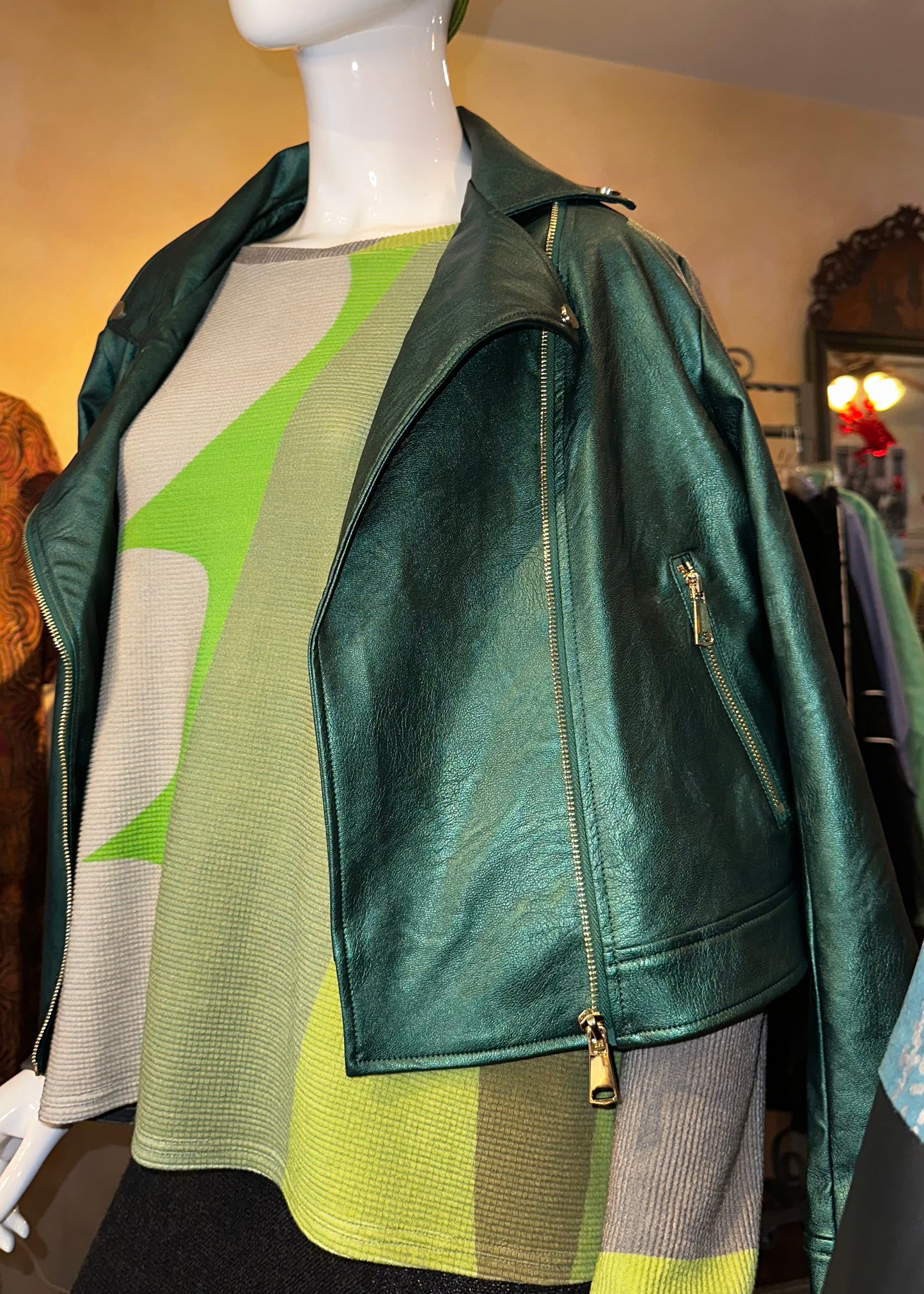 Metallic Biker Jacket