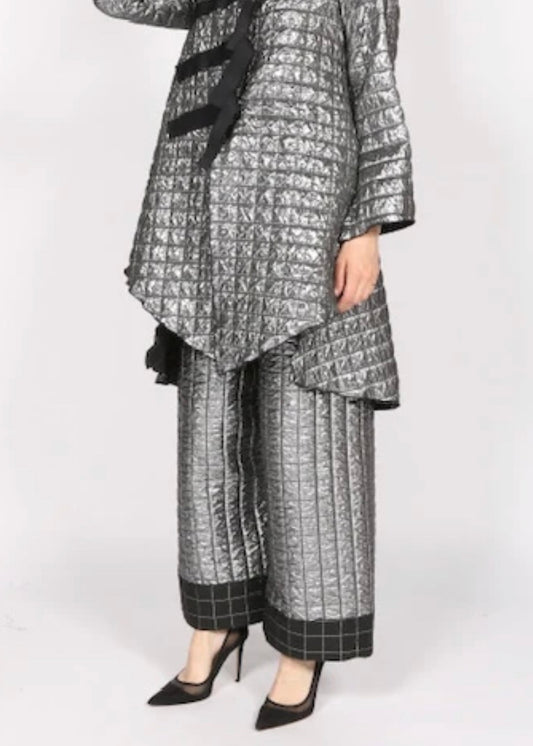 Silver Quilted Metallic Pant