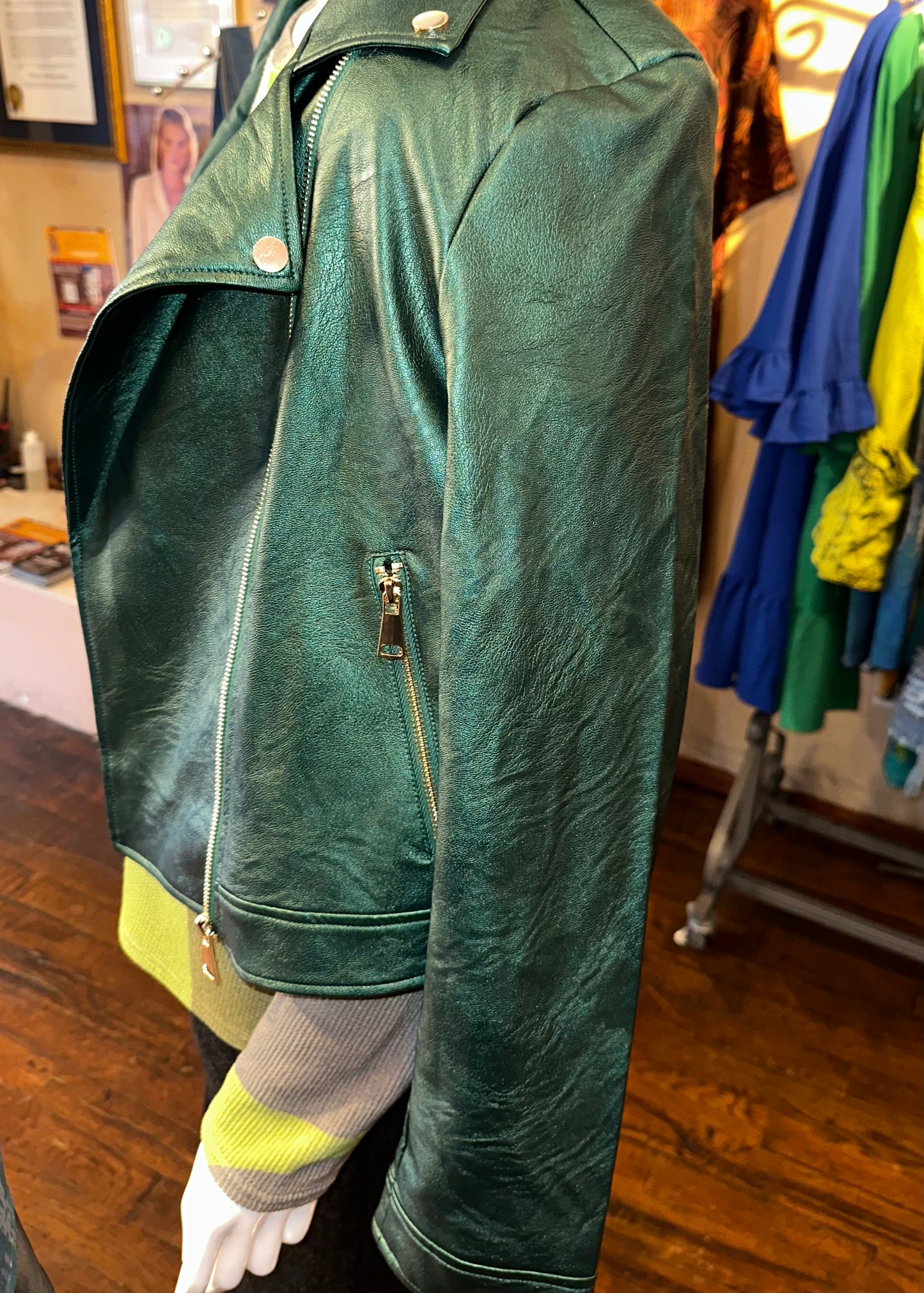 Metallic Biker Jacket