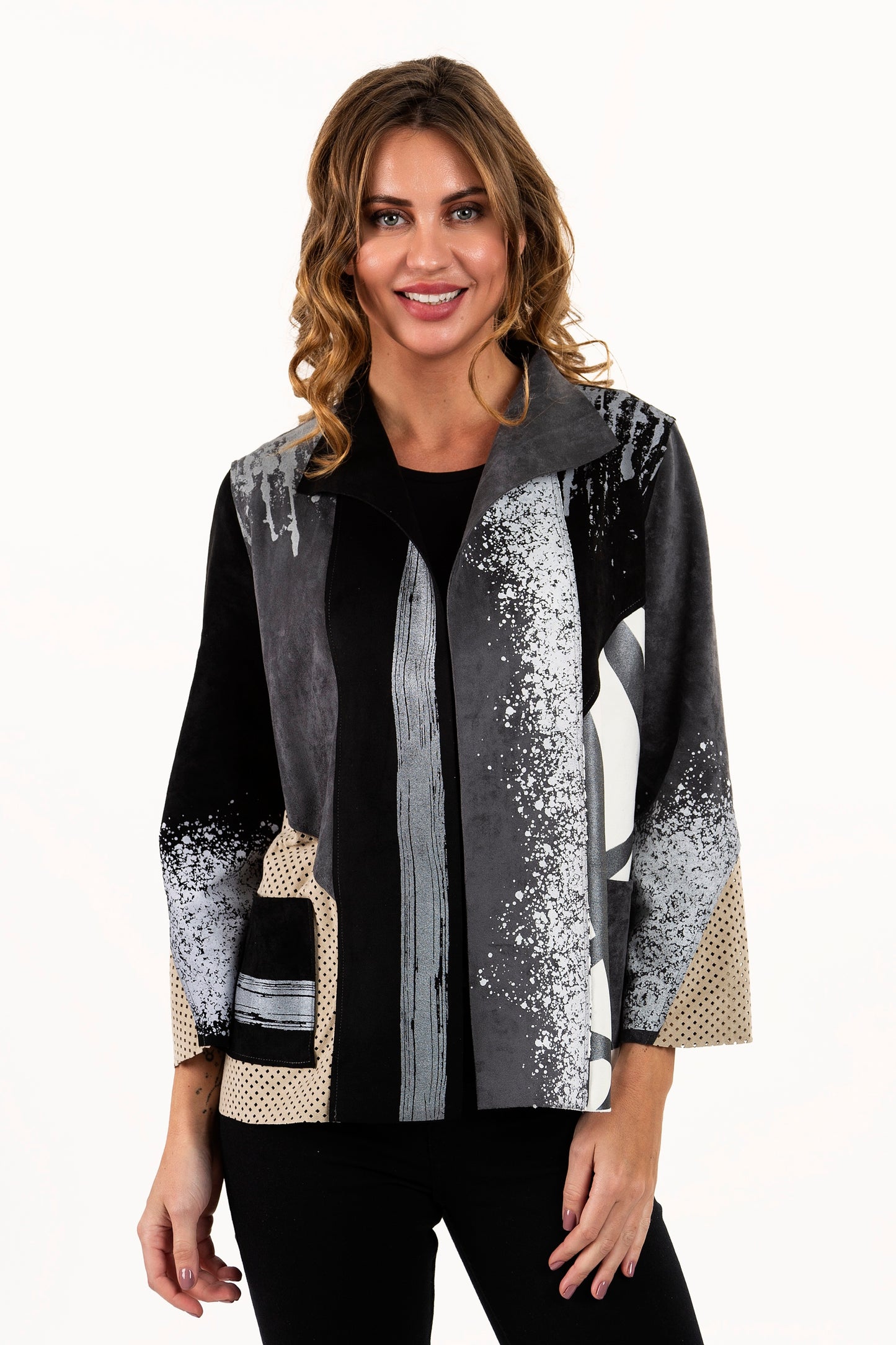 Open Front Abstract Jacket