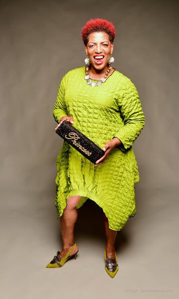 Lime Textured Cocoon Dress