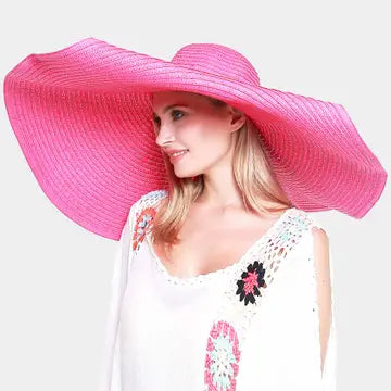 Statement Sun Hat -Hot Pink
