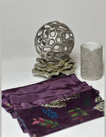 Plum Floral Velvet Scarf