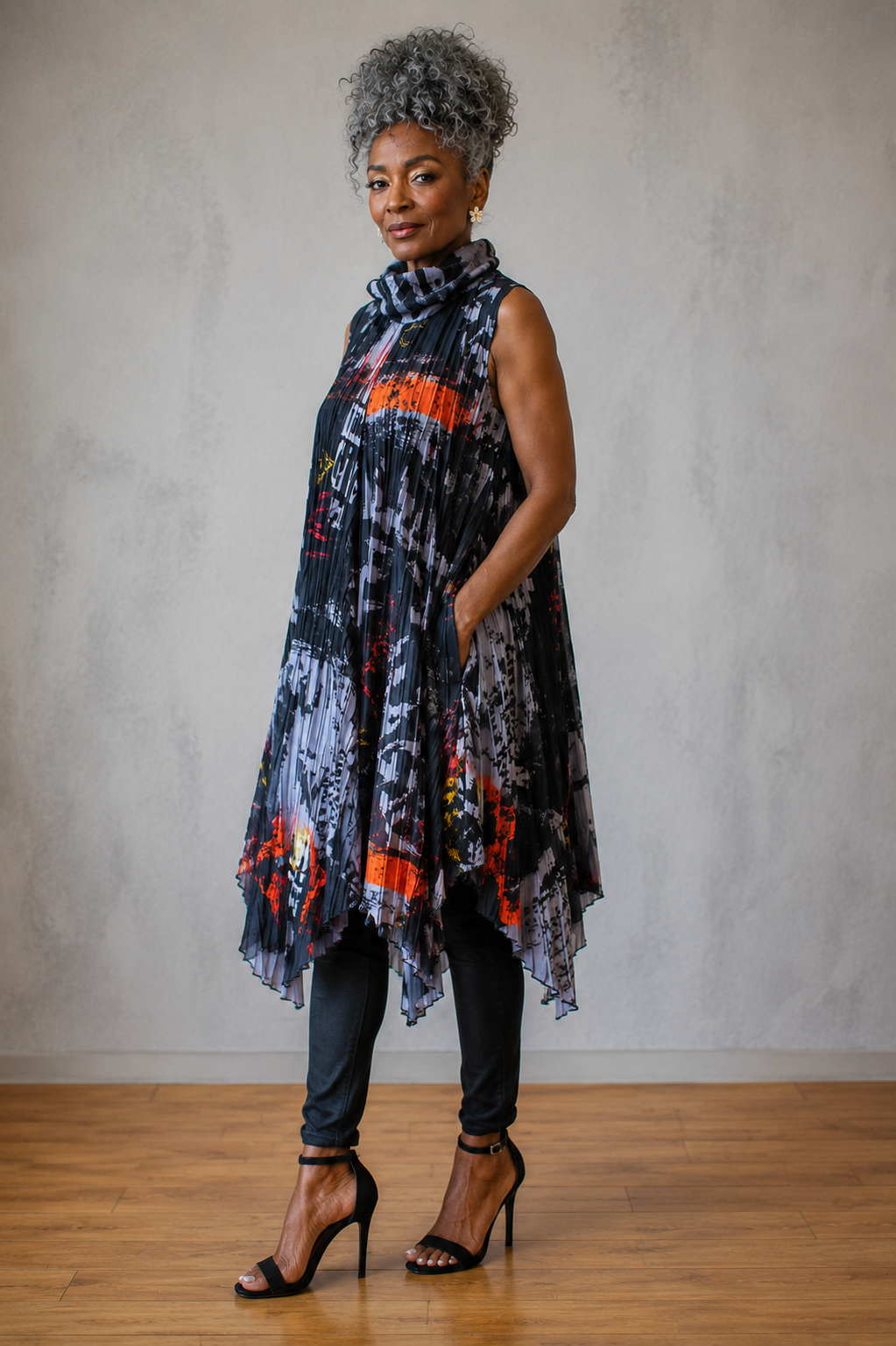 Pleated Statement Tunic Dress