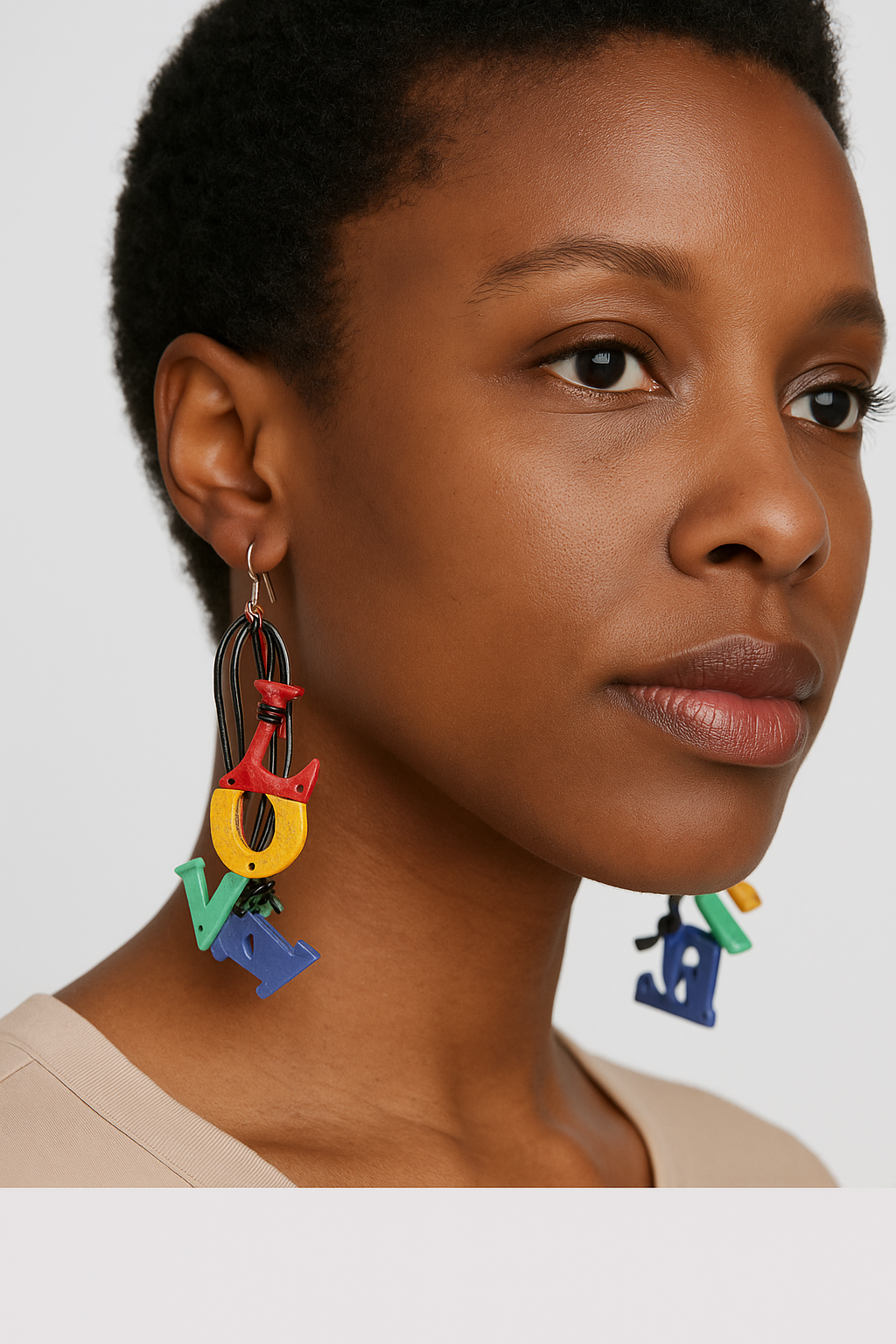 Big LOVE Multi-Color Wooden Earrings