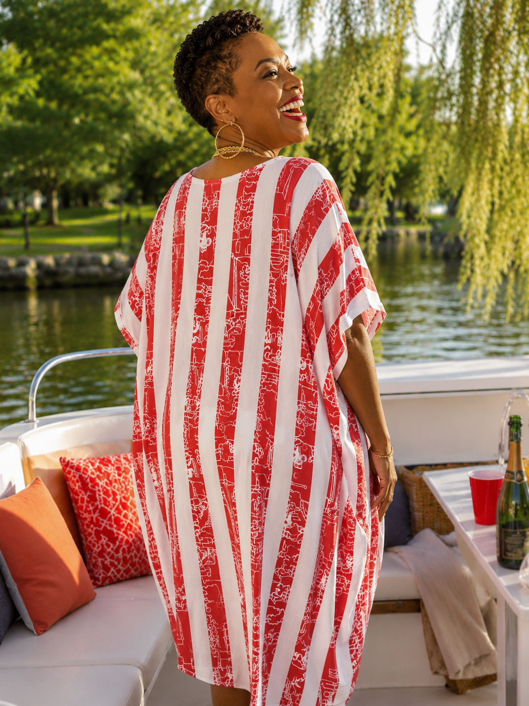 Striped Tuck Front Dress