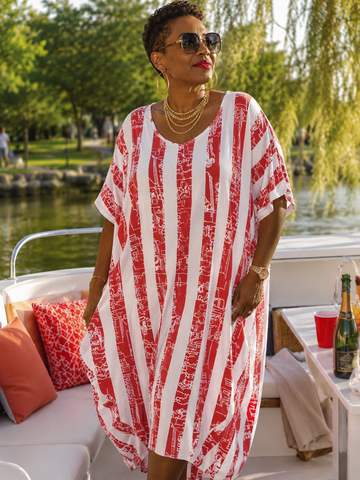 Striped Tuck Front Dress