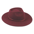 Burgundy wool felt fedora with matching band
