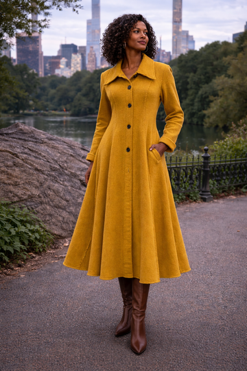 The Riviera Swing Coat – Mustard