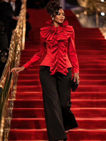 Scarlet Ruffle Statement Blouse