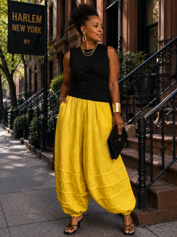 Tuck Linen Pant