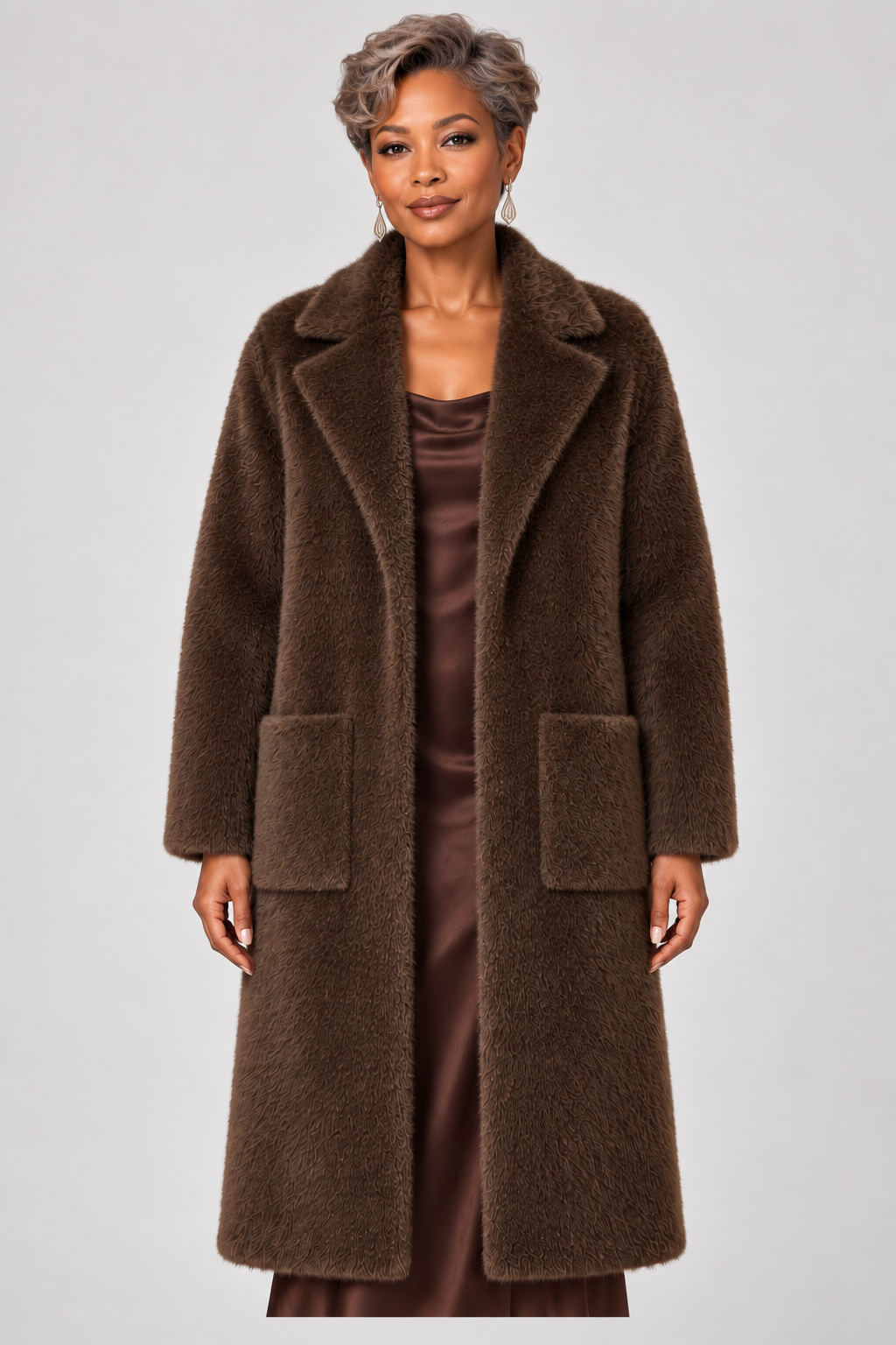 Chocolate brown Harlem After Dark convertible coat