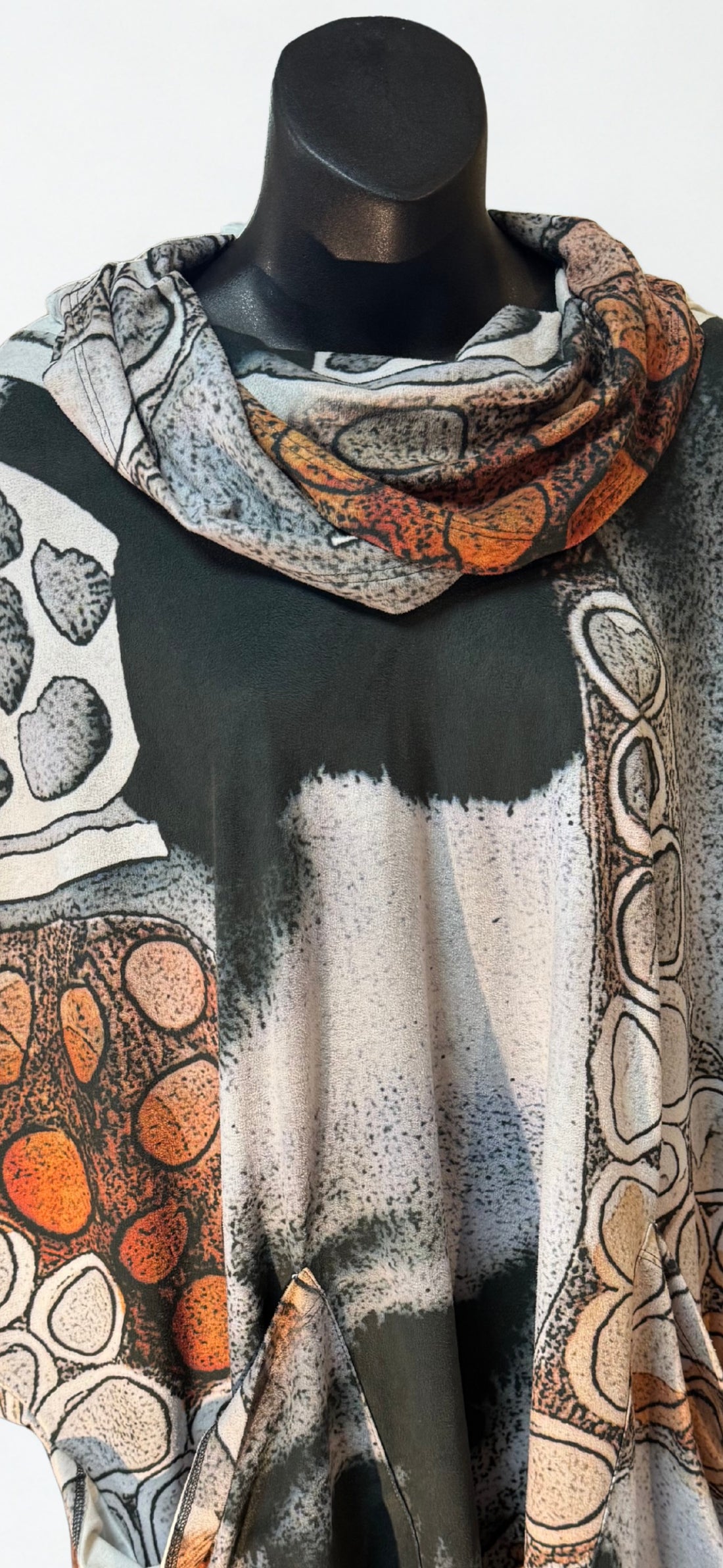 KAZIUKI SUEDE PRINT COWL TUNIC