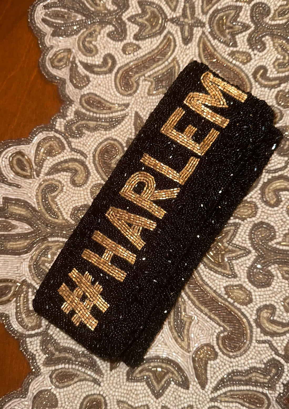 #Harlem Signature Hand-Beaded Evening Clutch