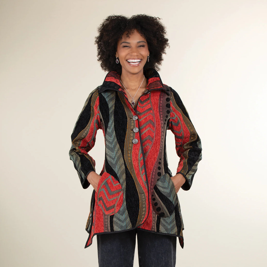 Reversible Abstract Patterned Jacket