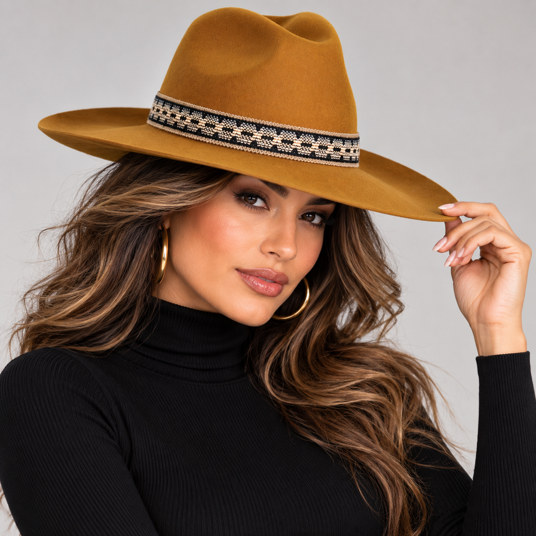 The Mount Morris Camel Wool Felt Wide Brim Fedora