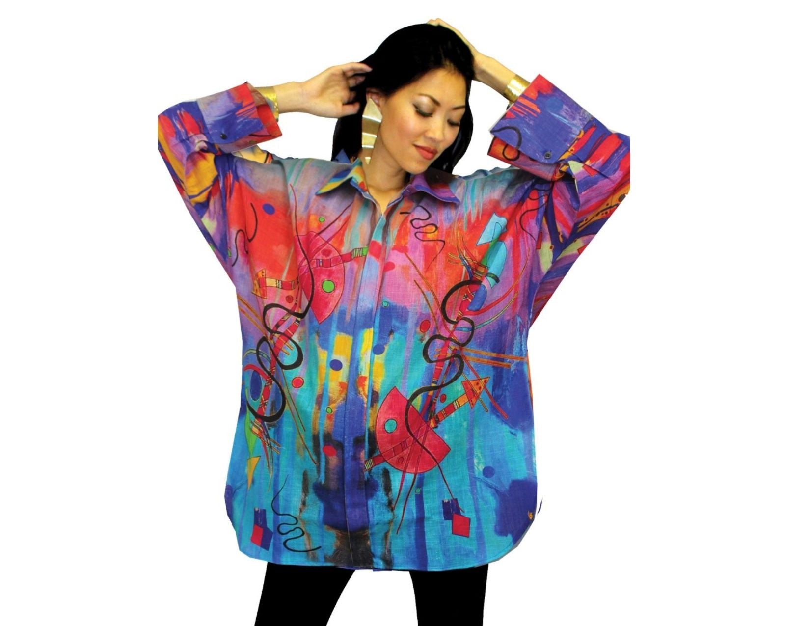 Kandinsky Inspired Cotton Big Shirt