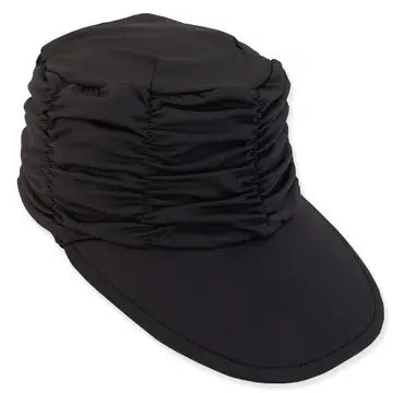Black Ruched Brim Cap