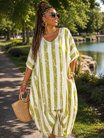 Striped Tuck Front Dress