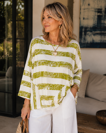 Olive Stripe Top