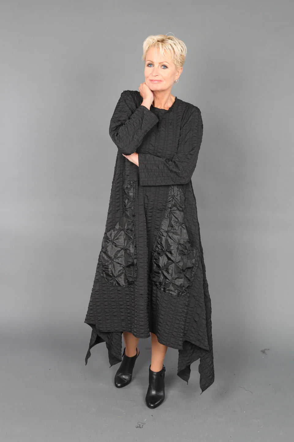 Taffeta Pocket Crinkle Dress