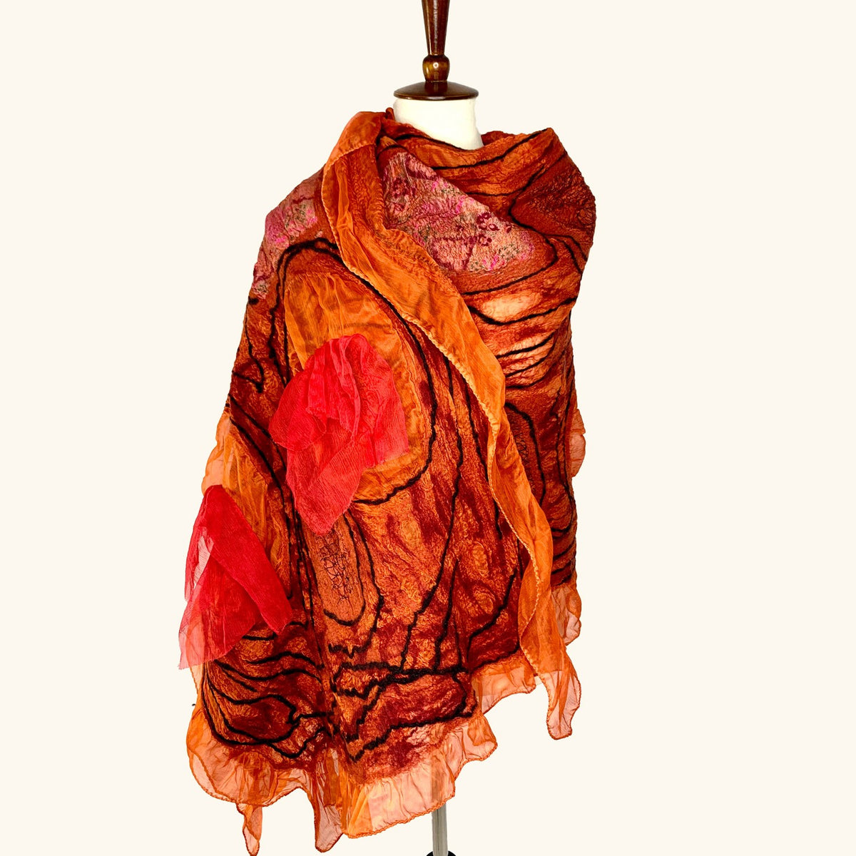 Gypsy Sari Patch Wrap in Orange