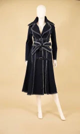 Denim Belted Trench Dress