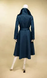 Mini Diamond Emboss jacquard Knit A-line coat