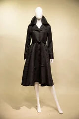 Mini Diamond Emboss jacquard Knit A-line coat