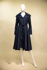 Mini Diamond Emboss jacquard Knit A-line coat