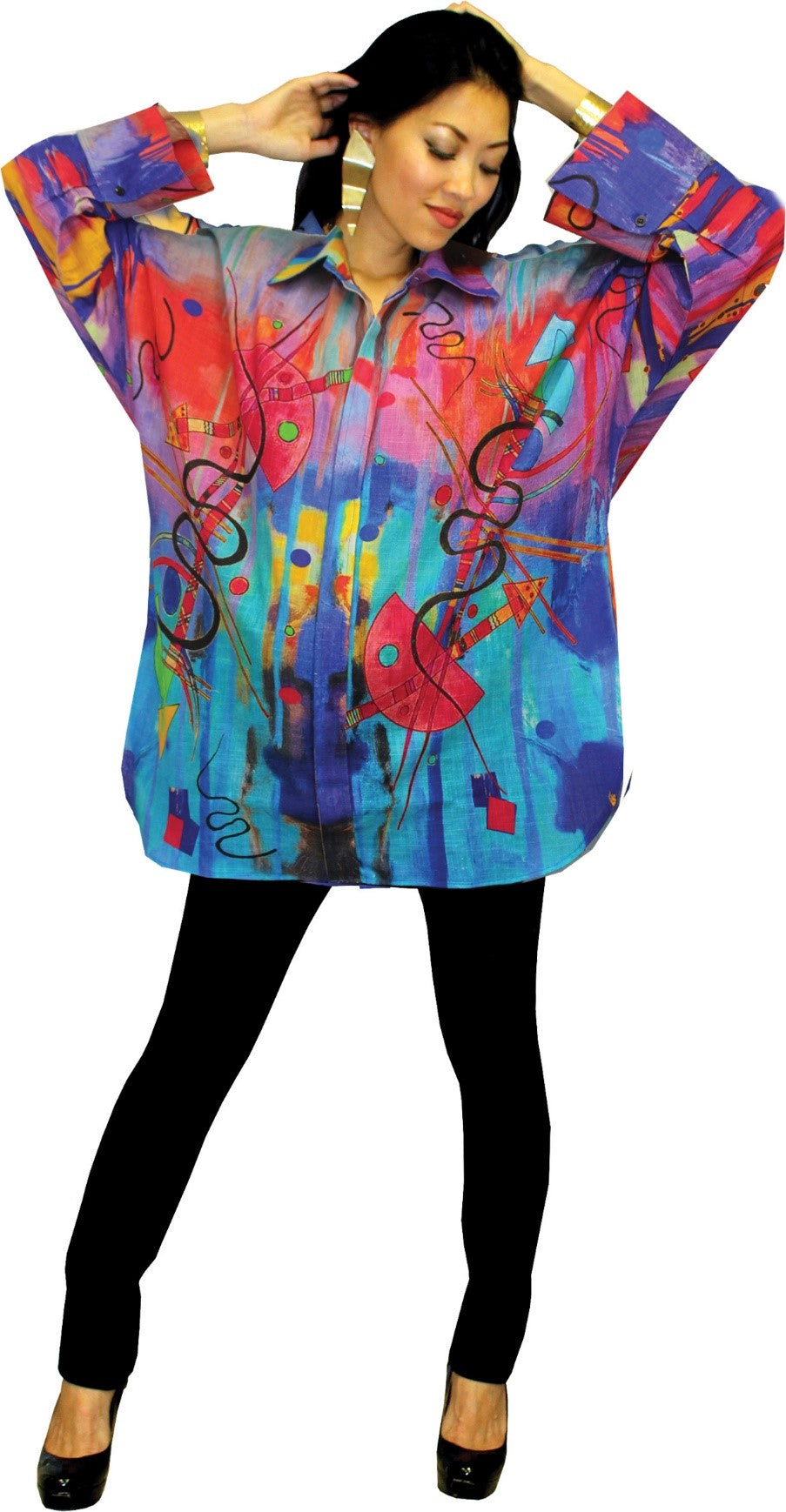 Kandinsky Inspired Cotton Big Shirt